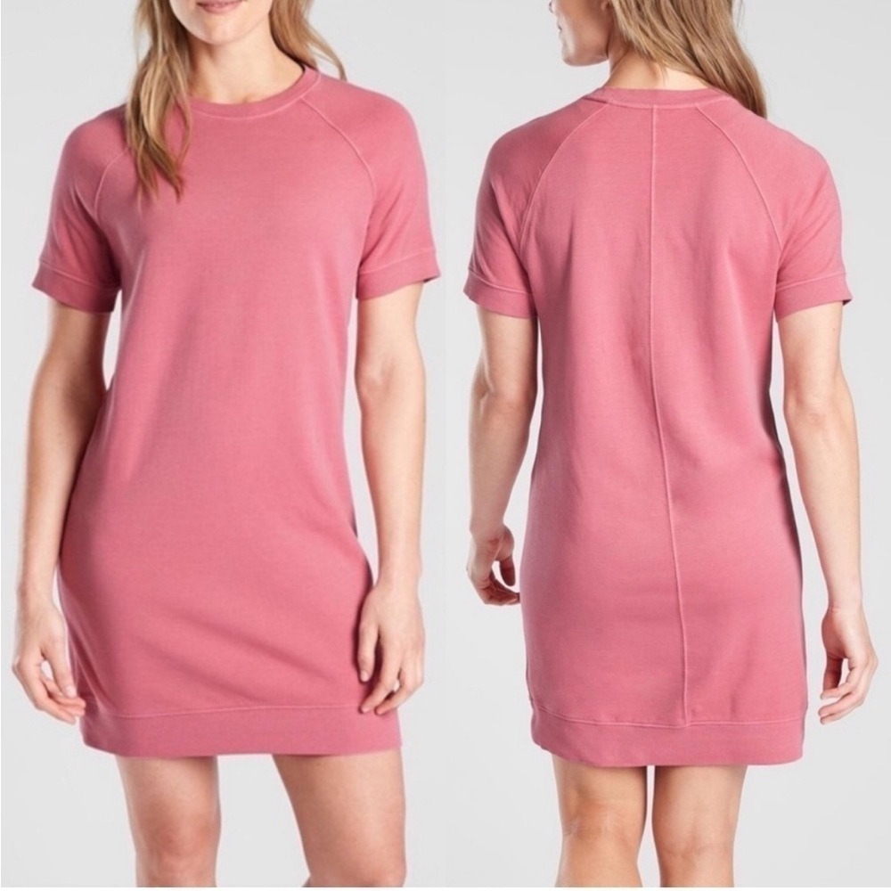 Athleta Pink Mini Sweatshirt Dress